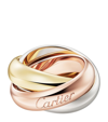 CARTIER EXTRA LARGE YELLOW, WHITE AND ROSE GOLD TRINITY RING