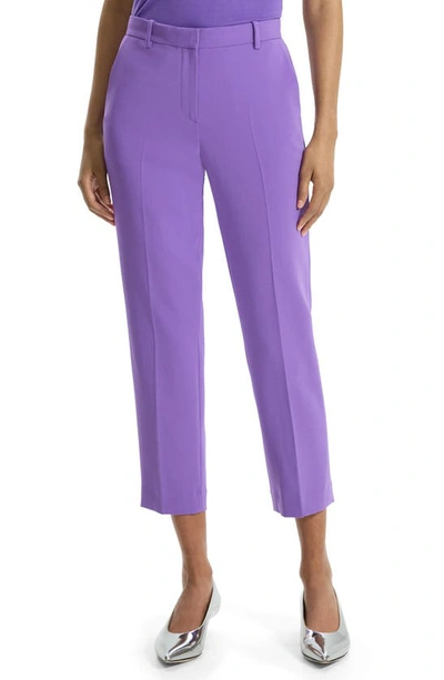 Theory Treeca 4 Admiral Crepe Tailored Crop Trousers In Brghtpeony