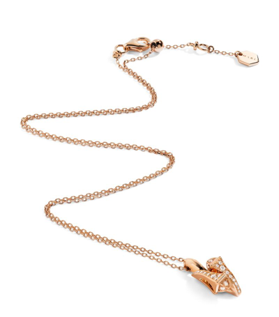 Marli New York Rose Gold And Diamond Cleo Huggie Pendant Necklace