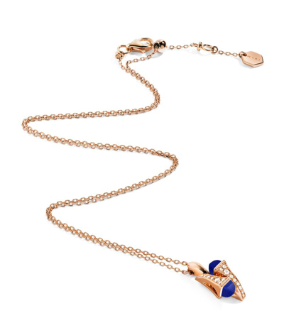 Marli New York Rose Gold, Diamond And Lapis Lazuli Cleo Necklace