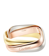 CARTIER MEDIUM YELLOW, WHITE AND ROSE GOLD TRINITY RING