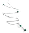 MARLI NEW YORK WHITE GOLD, DIAMOND AND GREEN AGATE CLEO PENDANT NECKLACE