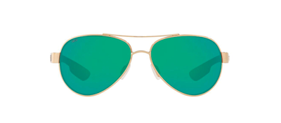 Costa Del Mar Loreto Green Mirror Polarized Polycarbonate Aviator Ladies Sunglasses Lr 64 Ogmp 56
