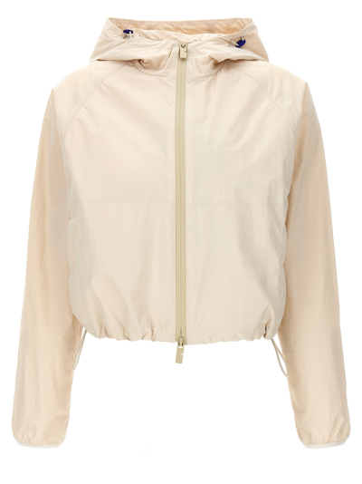Burberry Cropped Hooded Jacket In Beige