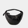 Lemaire Womens Dark Chocolate Mini Fortune Croissant Leather Shoulder Bag In Black