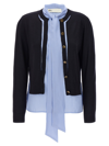 TORY BURCH CUT-OUT CASHFEEL SWEATER, CARDIGANS BLUE