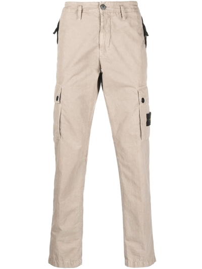 Stone Island Cotton Cargo Pants In Sand