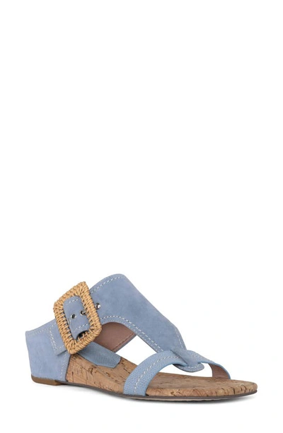 Donald Pliner Women's Slip On Strappy Wedge Sandals In Denim