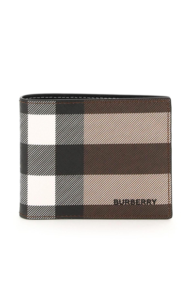 Burberry Brown Bi-fold Wallet In Beige,brown,black