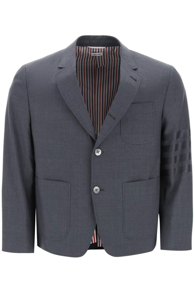 Thom Browne 4-bar Jacket In Light Wool In Grey