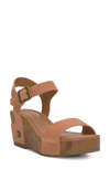 Lucky Brand Adario Ankle Strap Platform Wedge Sandal In Sunburn Suede