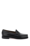 Gh Bass Penny Loafer With Low Block Heel And Moc Toe In Black