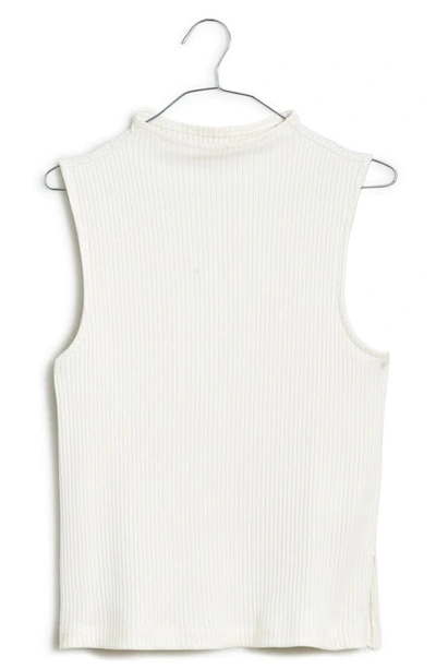 Madewell Side Slit Mock Neck Tank In Lighthouse