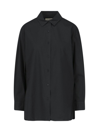 Nili Lotan Plain Cotton Shirt In Black  