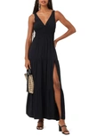 L*space Lilikoi Smocked Waist Tiered Cover-up Maxi Dress In Black