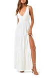 L*SPACE LSPACE LILIKOI SMOCKED WAIST TIERED COVER-UP MAXI DRESS