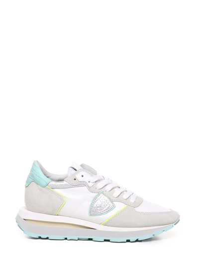 Philippe Model Tropez Haute Laced Sneakers In Blanc Eau