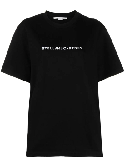 Stella Mccartney Logo印花棉t恤 In Black