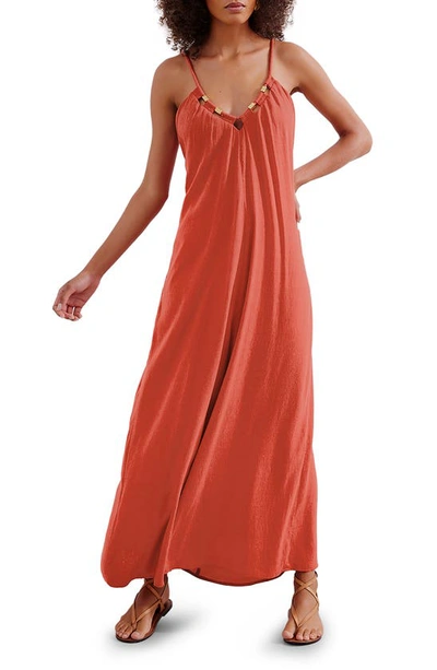 Vix Swimwear Zima Cover-up Maxi Dress In Red