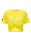 VERSACE LOGO CROP T-SHIRT YELLOW