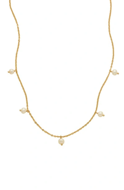 Made By Mary Floating Freshwater Pearl Necklace In Gold