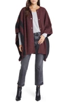 Treasure & Bond Blanket Stripe Cape In Burgundy Combo