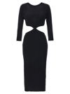 ELISABETTA FRANCHI RIBBED DRESS WITH JEWEL DETAIL DRESSES BLACK