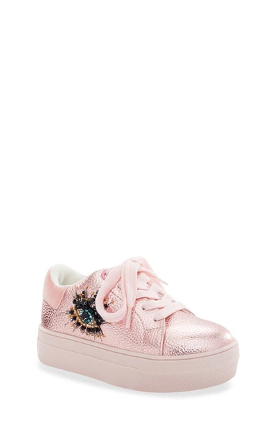 Kurt Geiger London Kids' Mini Laney Eye Platform Trainer In Pink