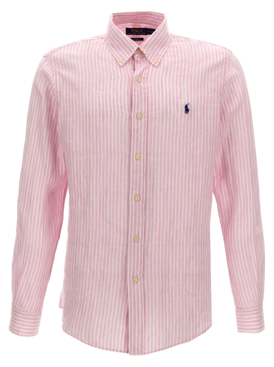 Polo Ralph Lauren Polo Pony Striped Shirt In Pink