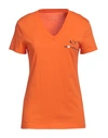 Armani Exchange Woman T-shirt Orange Size L Cotton