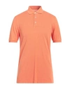 Fedeli Man Polo Shirt Rust Size 50 Cotton In Orange