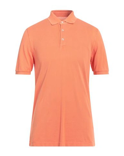 Fedeli Man Polo Shirt Orange Size 48 Cotton