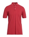 Fedeli Man Polo Shirt Red Size 40 Cotton