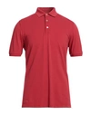 Fedeli Man Polo Shirt Burgundy Size 46 Cotton In Red