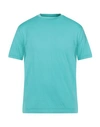 Fedeli Man T-shirt Turquoise Size 50 Organic Cotton In Blue