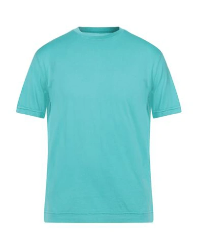 Fedeli Man T-shirt Turquoise Size 50 Organic Cotton In Blue
