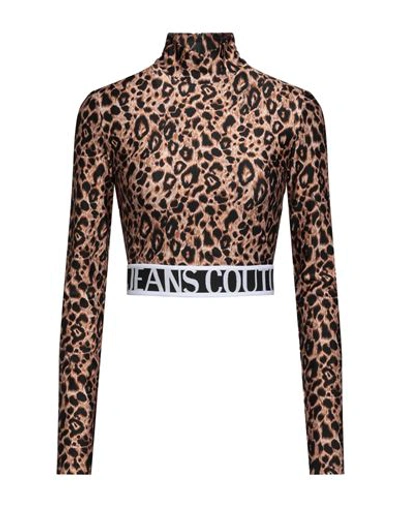 Versace Jeans Couture Woman Top Camel Size 12 Polyamide, Elastane In Beige