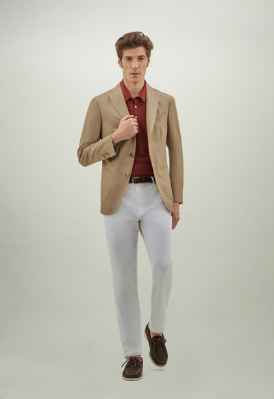 Boglioli Slim Chinos Trousers In White