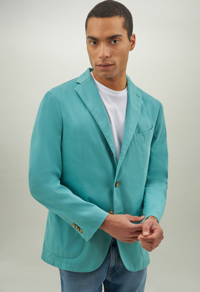 Boglioli Comfort Microstructure K-jacket In Turquoise