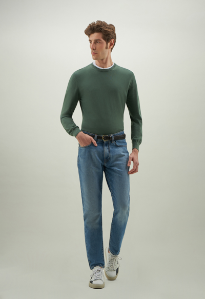 Boglioli Cotton Crewneck In Green
