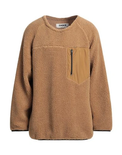 Choice Man Sweater Camel Size M Acrylic, Polyester In Beige