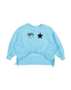 Chiara Ferragni Babies'  Toddler Girl Sweatshirt Sky Blue Size 6 Cotton, Elastane