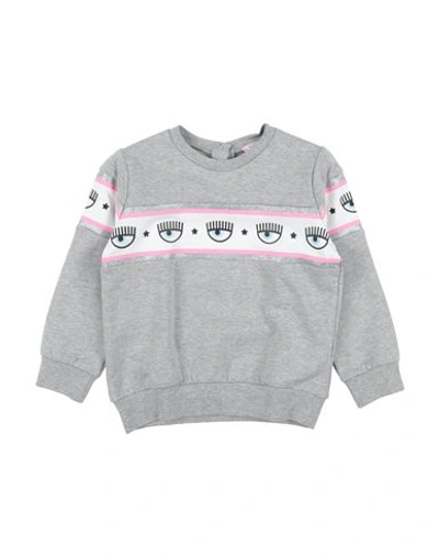 Chiara Ferragni Babies'  Toddler Girl Sweatshirt Grey Size 3 Cotton, Elastane