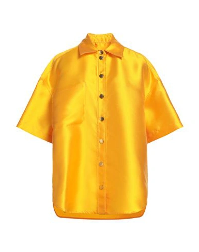 Sandro Woman Shirt Mandarin Size 1 Polyester, Silk In Mandarin