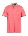 Harmont & Blaine Man Polo Shirt Salmon Pink Size L Cotton