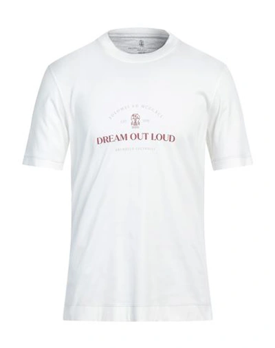 Brunello Cucinelli Man T-shirt White Size 3xl Cotton In White