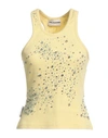 Des_phemmes Woman Tank Top Yellow Size 4 Cotton, Elastane