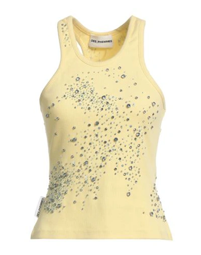 Des Phemmes Des_phemmes Woman Tank Top Yellow Size 4 Cotton, Elastane