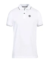 People Of Shibuya Man Polo Shirt White Size L Cotton, Elastane