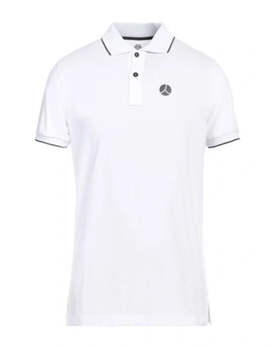 People Of Shibuya Man Polo Shirt White Size L Cotton, Elastane